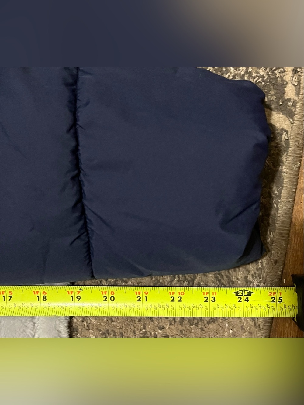 Roaman's Navy Long Puffer Coat with High Collar - Picture 10 of 13